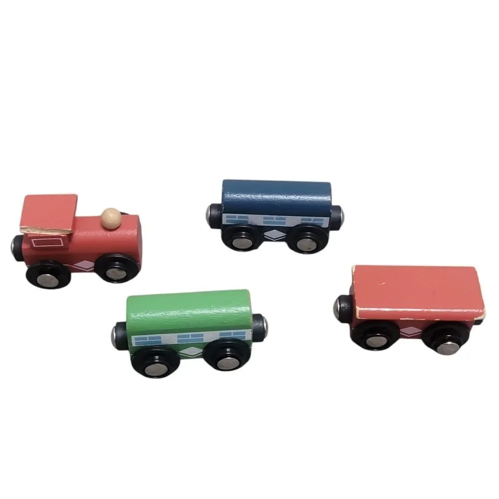 Wooden magnetic train and vehicles